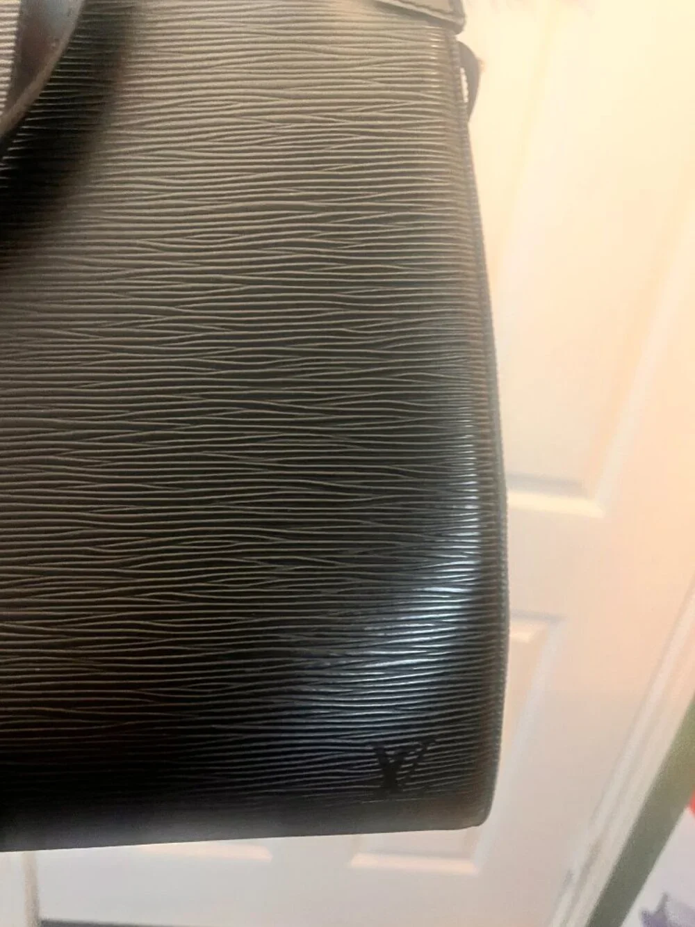 Louis Vuitton Black Epi Satchel Top Handle Bag Zip Closure Silver Hardware